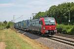 Mit dem   LKW Walter -KLV (Lübeck Skandinavienkai - Novara Boschetto) fuhr am Mittag des 20.07.2019 die LokRoll/SBBCI 193 472  Köln  beim Abzweig Leutersberg aus Richtung Freiburg (Brsg) Rbf