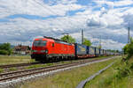 193 356 mit einem LKW-Walter KLV-Zug bei Eggolsheim Richtung Bamberg, 29.05.2020