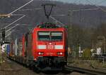 185 084 mit KLV am 16.03.2022 bei Braubach