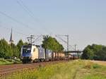 ES 64 U2-060 MRCE Dispolok-WLB mit einem KLV Richtung Gemnden bei Thngersheim am 24.7.2012