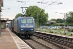 Am 02.09.2014 fuhr Crossrail 145-CL 202 mit einem LKW Walter KLV auf dem Weg nach Aachen West/Antwerpen durch den Bahnhof Orschweier.