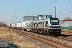 2019 330-0 RailForceOne mit KLV in Hilden, März 2026.
