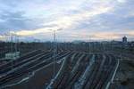 Blick auf die neuen Gleisanlagen in der Zugbildungsanlage (ZBA) Halle (Saale) in südlicher Richtung.