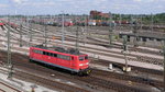 DB 151 098 beim Rangieren; Rangierbahnhof Maschen, Blick von der DECATUR-Brcke,19.08.2016  