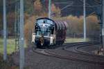 ...unbekannter Güterzug mit vier Waggons in Höhe Stedtfeld/Eisenach mit Fahrtrichtung Erfurt unterwegs am 07.11.15 um 16.31 Uhr...