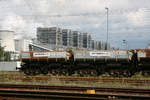 Im Übergabebahnhof Peitz Ost standen am 18. August 2010 diese interessanten Wagen der Vattenfall-Werksbahn.
Mittlerweile tragen diese Wagen vermutlich das Logo des Nachfolgers LEAG.