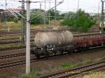 Dieser Kesselwagen hing am Zugschluss eines Gterzuges, der im Bahnhof Bitterfeld abgestellt wurde.