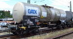 Kesselwagen vom Einsteller GATX Rail Austria GmbH mit deutscher Registrierung mit der Nr.