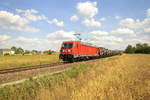 DB 187 121 mit einem Kesselwagenzug kommend aus dem PCK Schwedt in Richtung Angermünde.