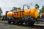Prunkstück des Lokschuppens Selb ist dieser wunderschön restaurierte Shell Kesselwagen 518 322 aus den 20er Jahren des letzten Jahrhunderts. 23.07.2016
