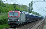 PKP CARGO S.A.mit  EU46-510  [NVR-Nummer: 91 51 5370 022-3 PL-PKPC] und PKW-Transportzug Richtung Polen am 02.05.19 Bf.