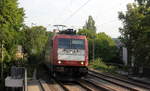 185 591-5 von der Rurtalbahn  kommt aus Richtung Aachen-West mit einem Autozug aus Zeebrugge(B) nach Passau(D) und fährt durch Aachen-Schanz in Richtung