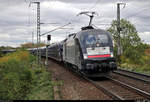 Autotransportzug mit 182 596-7 (Siemens ES64U2-096) der Mitsui Rail Capital Europe GmbH (MRCE), vermietet an die Rhenus Rail Logistics GmbH (RRL), durchfährt den Hp Magdeburg Herrenkrug auf der