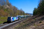 193 810 Railpool/RTB Cargo  Salzburg  mit einem ARS Altmann Autotransportzug bei Postbauer-Heng Richtung Nürnberg, 23.04.2021
