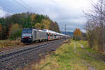 189 283 MRCE/Ecco mit einem BLG Autotransportzug bei Postbauer-Heng Richtung Nürnberg, 14.11.2021