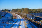 193 764 ELL/Frachtbahn mit einem leeren BLG Autotransportzug bei Parsberg Richtung Regensburg, 14.01.2021