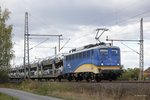 evb 140 774-1 mit einem Autotransportzug in Dedensen G�mmer, Oktober 2016.