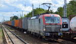PKP CARGO S.A., Warszawa [PL] mit  EU46-510  [NVR-Nummer: 91 51 5370 022-3 PL-PKPC] und Containerzug am 13.08.19 Berlin Hirschgarten.
