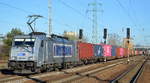 METRANS Rail s.r.o., Praha [CZ]  386 021-0  [NVR-Nummer: 91 54 7386 021-0 CZ-MT] mit Containerzug am 21.01.20 Bf. Flughafen Berlin Schönefeld.