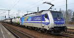  RTB CARGO GmbH, Düren [D] mit der Railpool Lok  186 297-8  [NVR-Nummer: 91 80 6186 297-8 D-Rpool] und Containerzug Richtung Frankfurt/Oder am 13.02.20 Bf.
