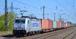 METRANS Rail s.r.o., Praha [CZ] mit  386 004-6  [NVR-Nummer: 91 54 7386 004-6 CZ-MT] und Containerzug am 21.04.20 Bf.