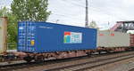 Ungarischer Containertragwagen vom Einsteller TOUAX Group mit der Nr.
