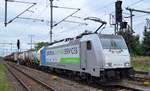 RTB CARGO GmbH, Düren [D] mit Railpool Lok  186 421-4  [NVR-Nummer: 91 80 6186 421-4 D-Rpool] mit Containerzug am 08.09.20 Durchfahrt Bf.