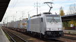 Railpool GmbH, München [D]mit  186 534-4  [NVR-Nummer: 91 80 6186 534-4 D-RPOOL] anscheinend für METRANS mit Containerzug Richtung Frankfurt/Oder am 27.10.20 Bf.