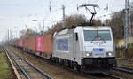 METRANS Rail s.r.o., Praha [CZ]  386 012-9  [NVR-Nummer: 91 54 7386 012-9 CZ-MT] it Containerzug am 27.11.20 Bf.