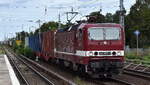 DeltaRail GmbH, Frankfurt (Oder) mit ihrer  243 972-7 , Name  Emma  (NVR:  91 80 6143 972-8 D-DELTA ) und einem Containerzug am 03.09.23 Berlin Hirschgarten.