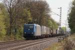 185 535-2 mit einem Containerzug in Bornheim am 24.04.2010