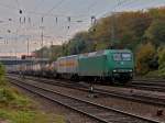 145-CL 005 von Crossrail mit einem Containerganzug der Bertschi AG Drrensch am 27.10.2011 bei Kln-Eifeltor.