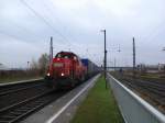 DB 261 013-7 mit dem Ng 55202 von Erfurt Gbf nach Klleda, am 21.01.2014 in Erfurt Ost. In Klleda wird das dortige Motorenwerk bedient.