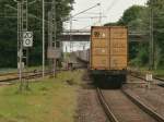 Nachschuss auf einen Containerzug nach Köln im Bahnhof Rommerskirchen am 22.05.2014  Rommerskirchen 22.05.2014  