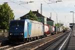 185 515-4 von Railtraxx am 17.04.2014 bei der Durchfahrt in Müllheim (Baden).