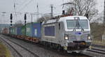 METRANS a.s., Praha [CZ]  383 407-4  [NVR-Nummer: 91 54 7383 407-4 CZ-MT] mit Containerzug am 03.03.20 Bf.