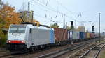 Railpool GmbH, München [D]  186 506  [NVR-Nummer: 91 80 6186 506-2 D-Rpool], aktueller Mieter RTB Cargo oder Lineas? mit Containerzug Richtung Frankfurt/Oder am 26.10.20 Berlin Hirschgarten.