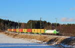 SETG Containerzug am 6.01.2022 mit 193 812 auf dem Weg nach Hof.