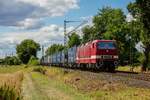 243 650-9 DR mit Containerzug in Hamm Pelkum, August 2022.
