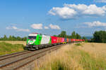 223 102 (ER20-01) SETG mit dem Wiesauer Containerzug bei Thölau Richtung Hof, 23.07.2021