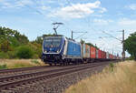 388 023 der CD Cargo rollte mit einem Containerzug am 06.07.25 wegen einer Sperrung zwischen Wittenberg und Falkenberg(E) durch Greppin Richtung Dessau.