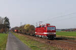 143 201-2 (Wedler Franz Logistik / InterTourex) mit einem Containerzug in Bönen Nordbögge, 7. März 2026