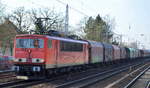 DB Cargo Deutschland AG mit der Rpool 155 015-1 [NVR-Nummer: 91 80 6155 015-1 D-Rpool] und gemischtem Güterzug am 14.02.19 Berlin Hirschgarten.