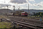 Fahrt frei für einen gemischten Gz mit 187 163-1 im Bahnhof Bleicherode Ost auf Gleis 2 Richtung Wolkramshausen.