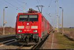Gemischter Gz mit 189 003-7 durchfährt den Hp Peißen auf Gleis 1 Richtung Halle (Saale).