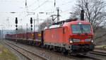DB Cargo AG [D] mit  193 394  [NVR-Nummer: 91 80 6193 394-4 D-DB] und gemischtem Güterzug Richtung Ziltendorf EKO am 26.03.21 Durchfahrt Bf.