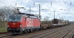 ÖBB-Produktion GmbH, Wien [A] mit  1293 028  [NVR-Nummer: 91 81 1293 028-7 A-OBB] und einem gemischten Güterzug am 13.04.21 Bf. Saarmund.