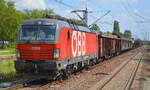 ÖBB-Produktion GmbH, Wien [A] mit  1293 191  [NVR-Nummer: 91 81 1293 191-3 A-ÖBB] und gemischtem Güterzug Richtung Rostock am 10.07.21 Durchfahrt Bf.