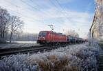 187 131 mit einem gemischten Güterzug in Hamm-Neustadt (22.12.2021)