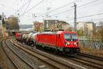 187 146 DB mit Güterzug in Wuppertal, am 08.01.2022.